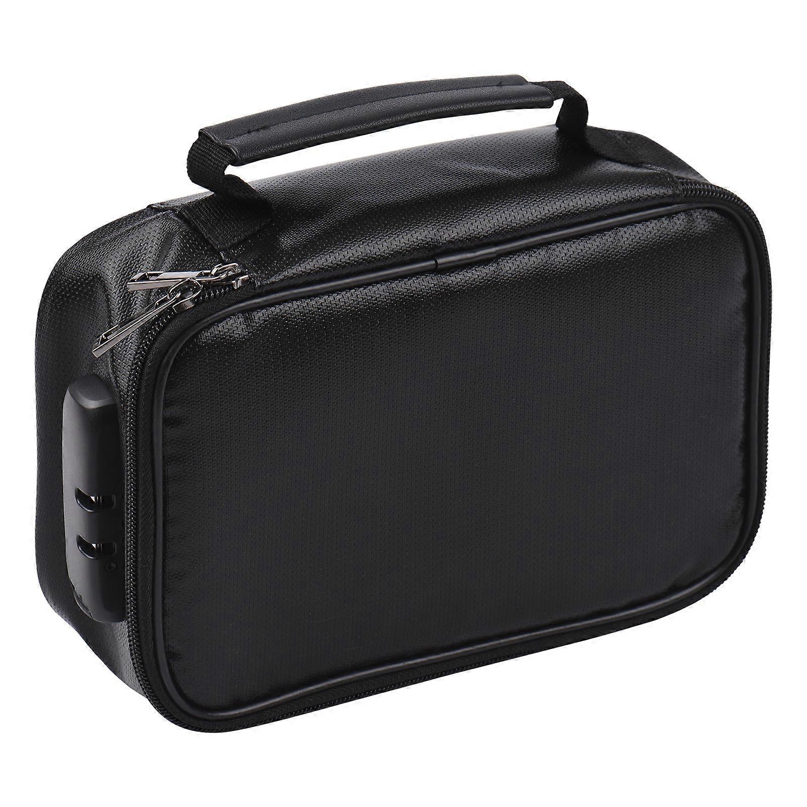 Fireproof File Document Bag Safety Organizer with 3-Digit Lock Zipper Closure Fire & Water Resistant Money Pouch Multi-Layer Card Case for Home