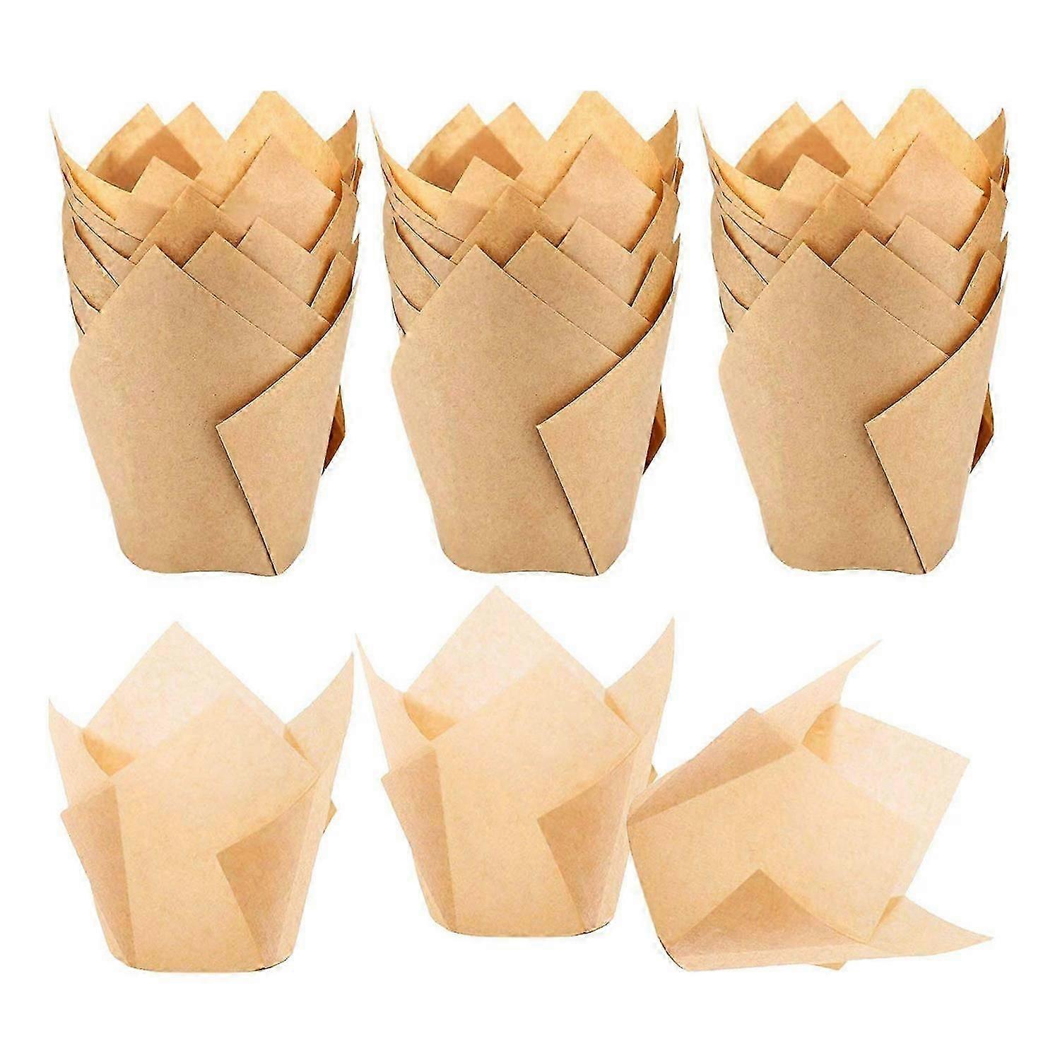 200 Pieces Tulip Cupcake Liner Baking Cups Paper Cupcake and Muffin Baking Cups for Weddings and Bi