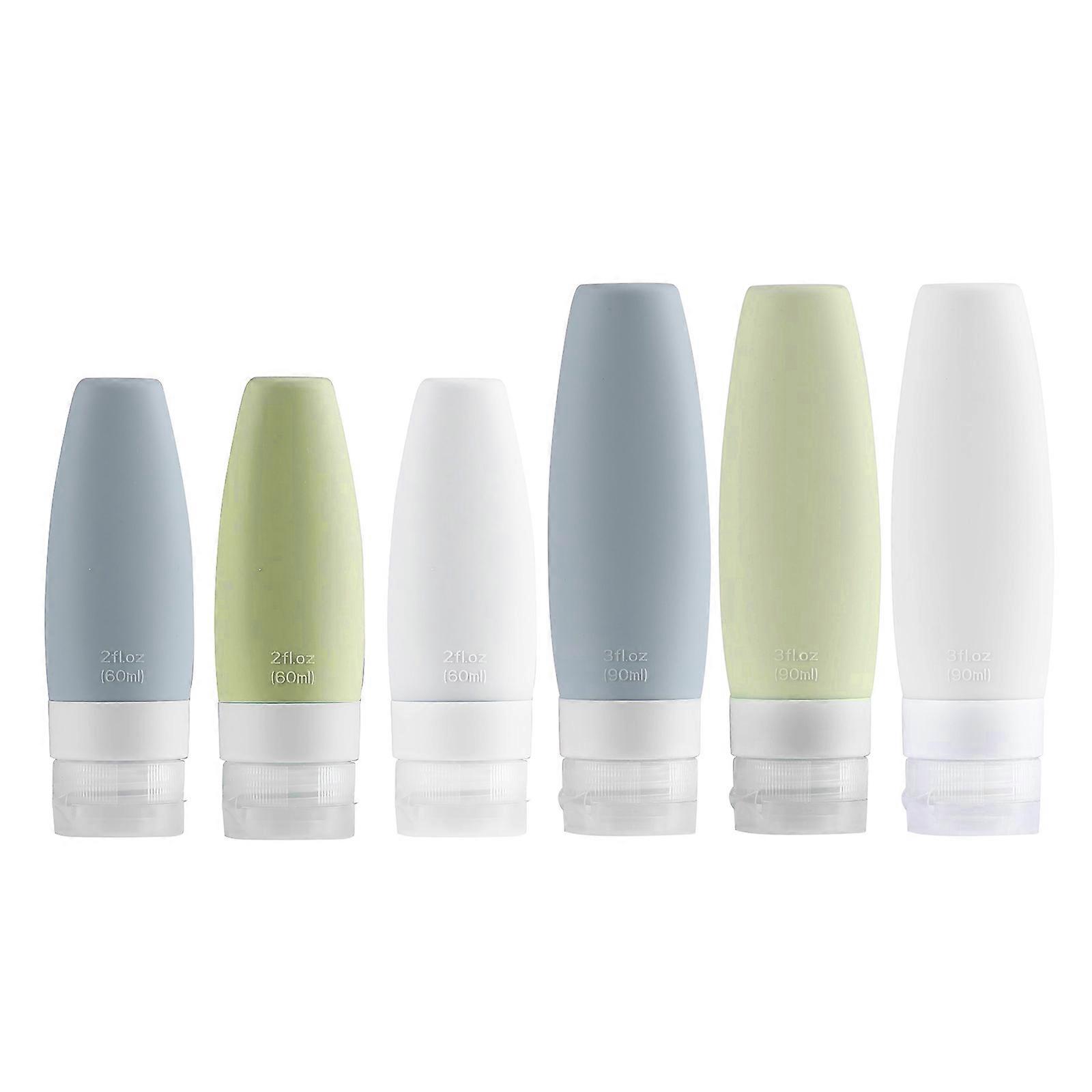 Silicone Travel Bottles Containers Shampoo Tubes Kit Leak Proof Refillable 90ml White