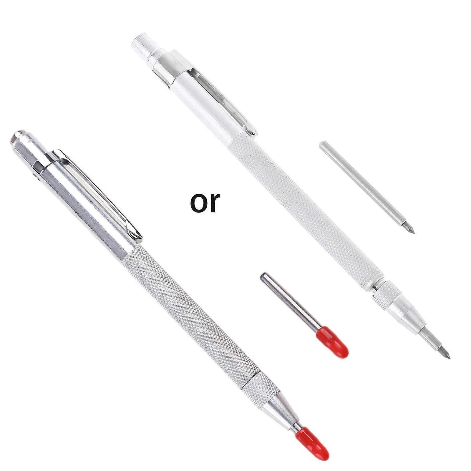 Tungsten Carbide Tip Scriber with A Marking Tip Lightweight Metal Scribe Pen Tool Engraving Etching Curve Pen Tools Silver
