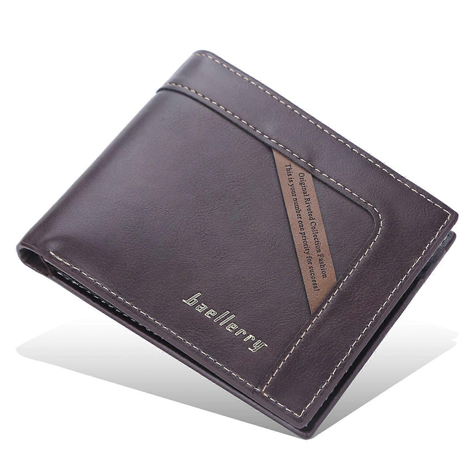 Men PU Leather Foldable Wallet with Multiple Pockets ID Card Cash Organizer  DCF
