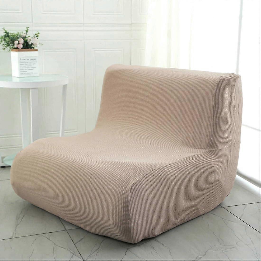 Fireside Sofa Cover for Armless Chaise Lounge, Stretch Slipcover in Putty Jacquard Fabric with Elastic Bottom for Living Room and Bedroom