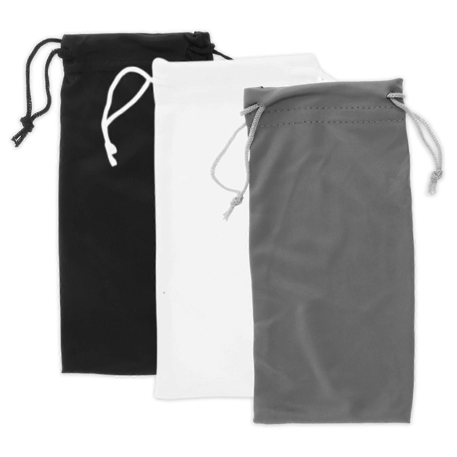 3pcs solid color drawstring glasses bag -18*9cm