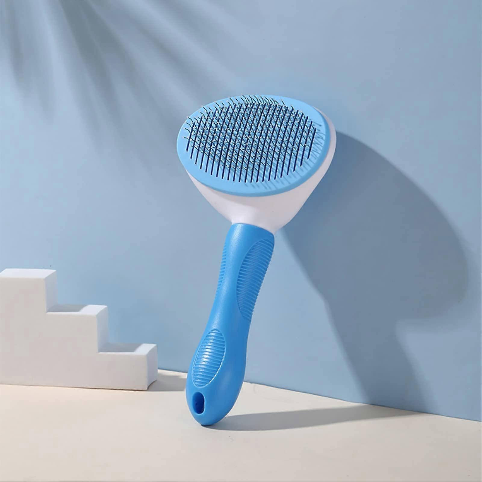 Dog and Cat comb, domestic animal feathers clean brush, cleaning pets (blue)