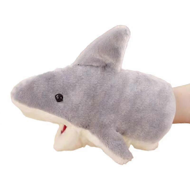 22cm Cute Little Shark Hand Puppet Gloves Plush Toys Animal Hand Puppet Shark Arm Open Mouth Glove Doll Kids Birthday Gifts