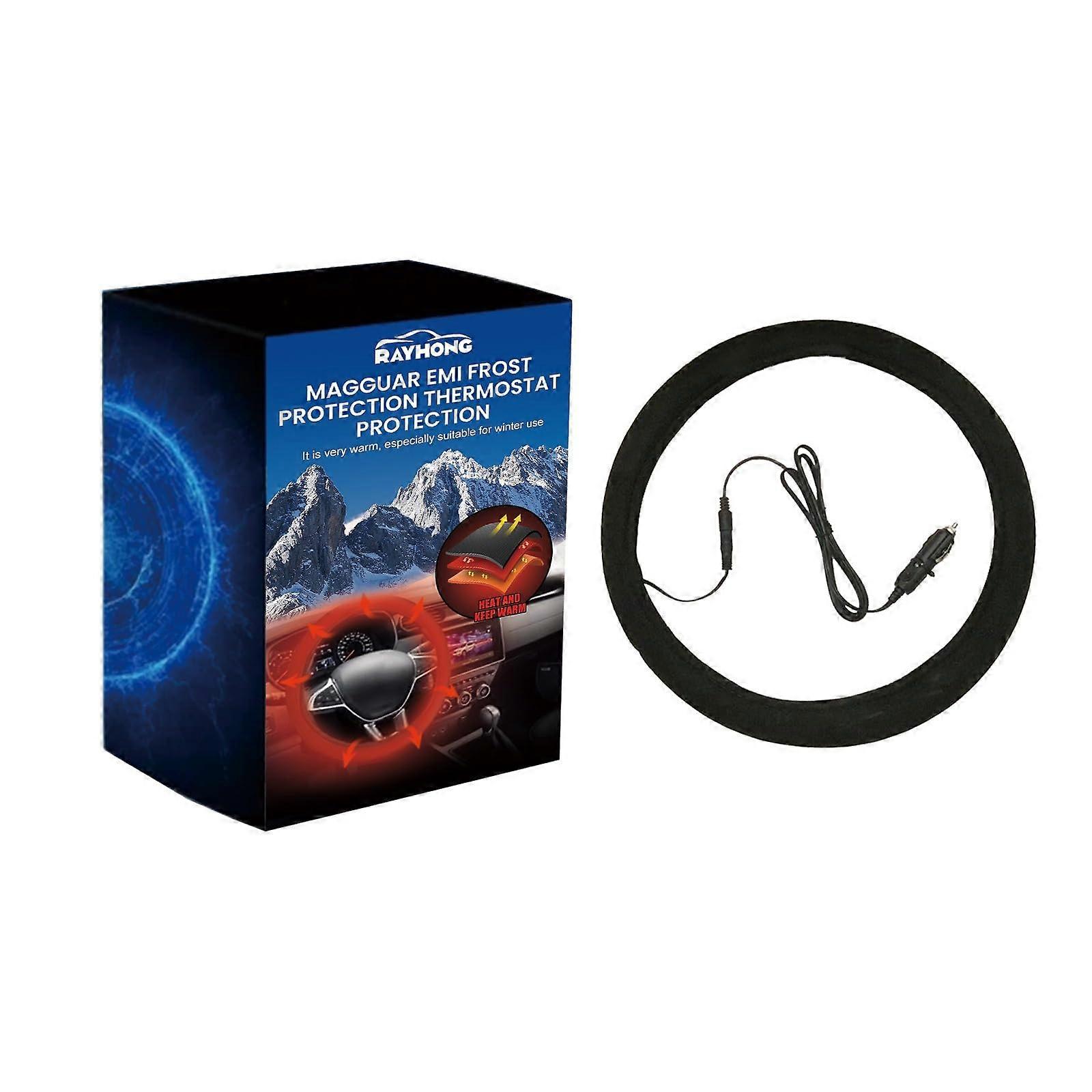 Steering Wheel Cover for Car, Heated Leather, Breathable and Durable, Compatible with Camry, RAV4, Corolla, Highlander, Sienna, CHR, Avalon