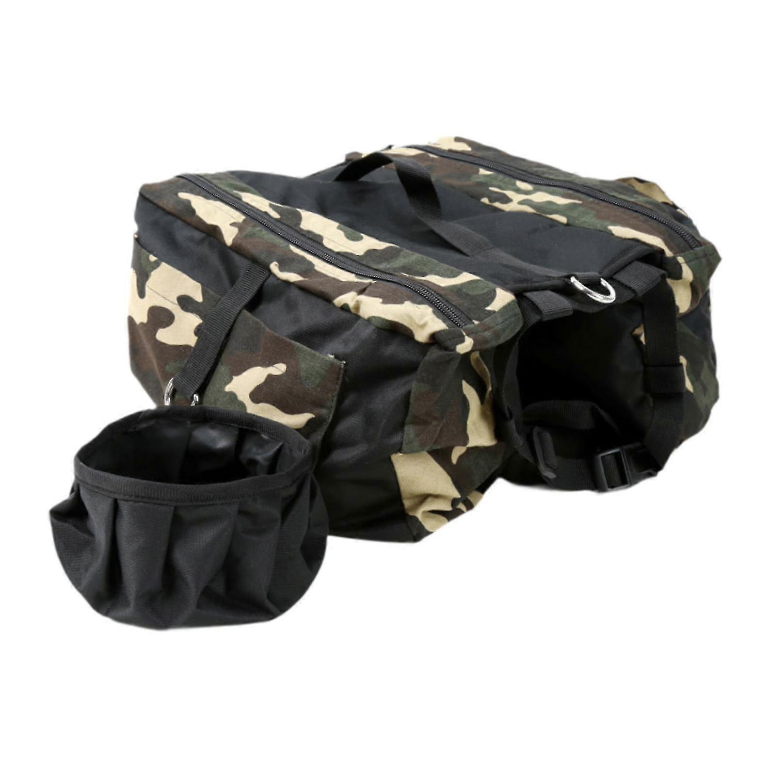 Adjustable Dog Hiking Backpack for Medium-Large Dogs with Side Pockets, Walking Training Saddle Bag