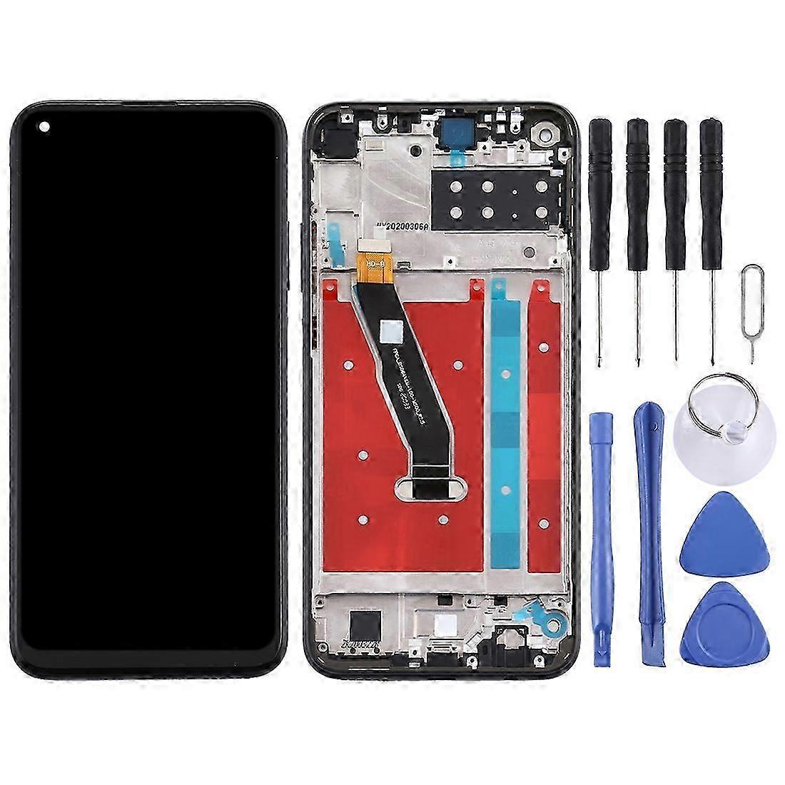 Schermo LCD + Digitalizzatore Per Huawei P40 Lite &ndash; Assemblaggio Nero Senza Telaio