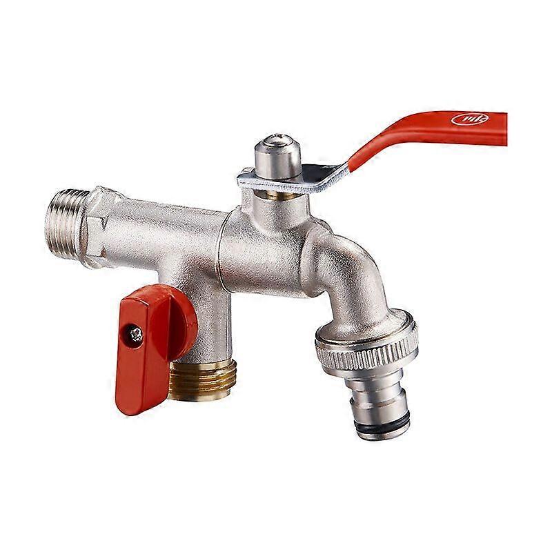 Double Garden Tap, Roller Seal Strip, Double Connector and Hose End for Garden, Rain Tank, Washing Machine