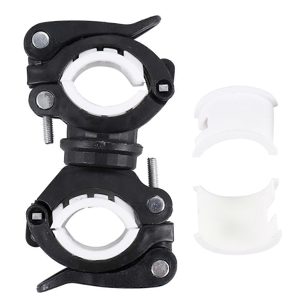 360 Degree Rotating Cycling Bike Light Double bracket black+white