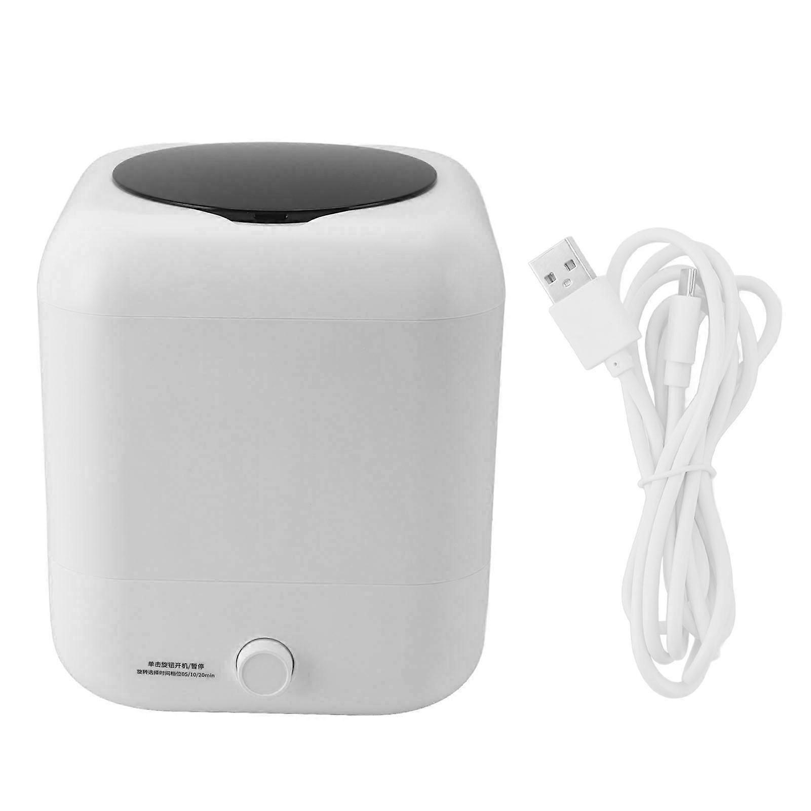 Portable Washing Machine 5L PP Automatic Water Inlet and Drain Mini Laundry Washer with 3 Gear Timer for Apartment Dorm RV Travel White