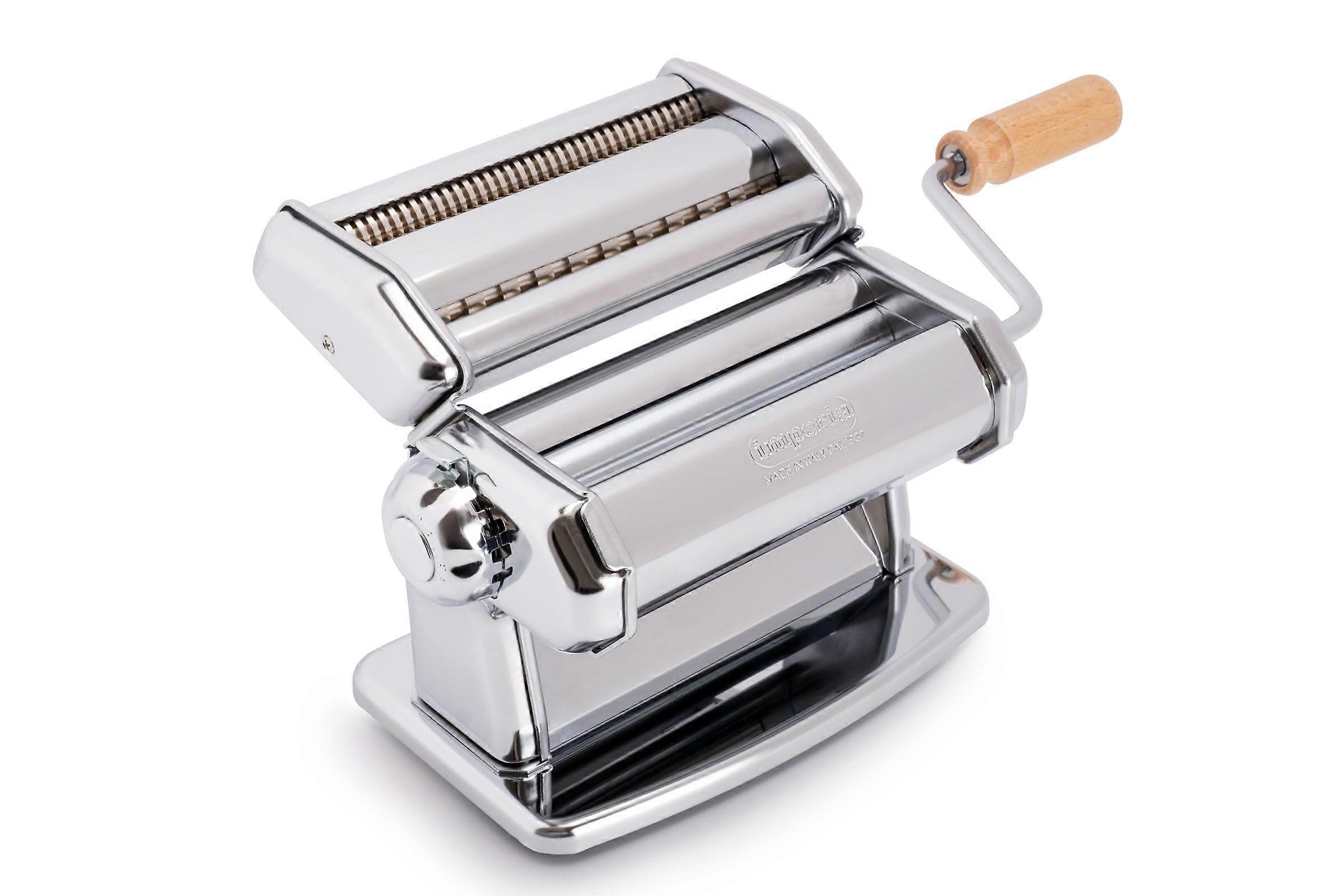 Pasta Maker Machine- Made in Italy, Steel Construction, Easy Lock Dial