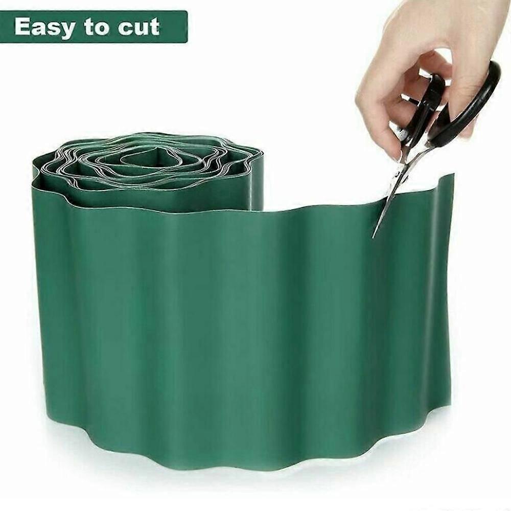 1 PCS Flexible Lawn Edging 9M 15CM, Lawn Fence Edging Plastic Garden Border Edging Borders Outdoor Garden PVC - Flexible Garden Edging Green