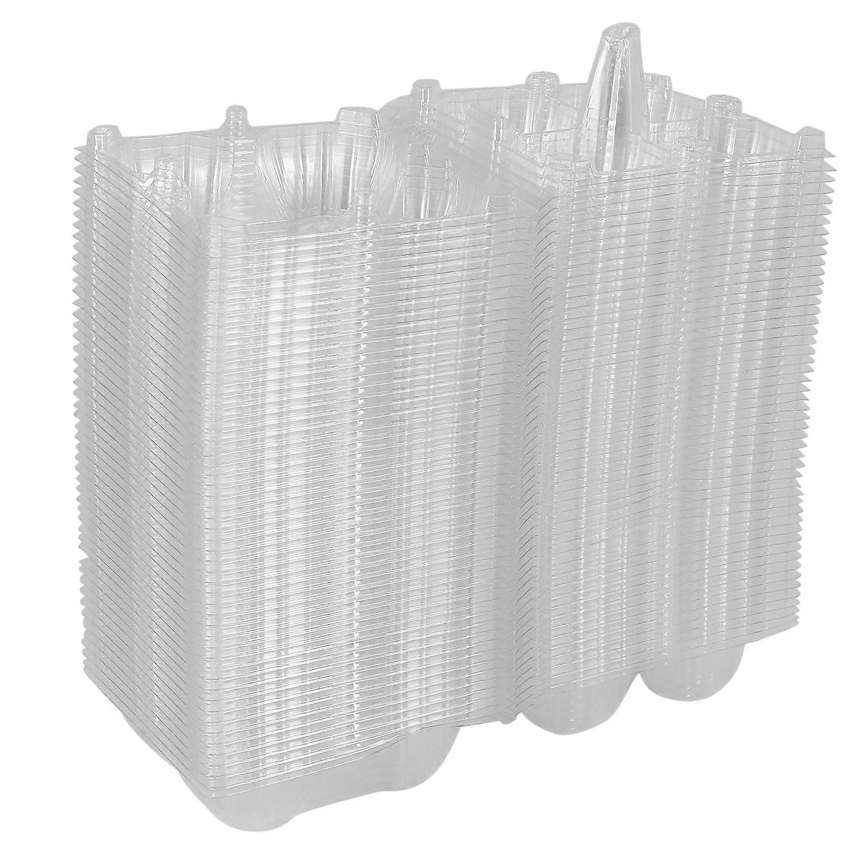 50 قطع كرتون البيض البلاستيكية السائبة واضحة الدجاج حامل صينية البيض لسوق أعمال مزرعة الدجاج المراعي العائلية - 4 شبكات