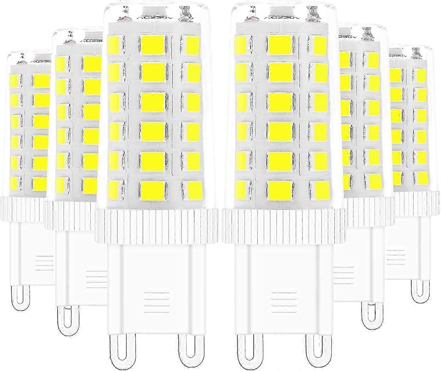 G9 LED Bulbs, 5W Equivalent 40W Halogen Lamp White 6000K Flicker Free Energy Saving Non Dimmable (Pack of 6) G9 lamp