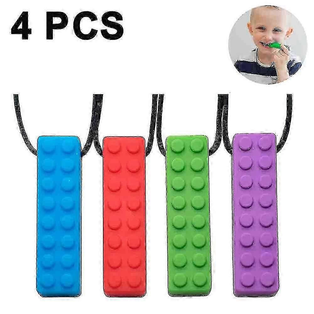 4 Pack Sensory Chew Necklace For Kids Toddlers With Autism ,biting