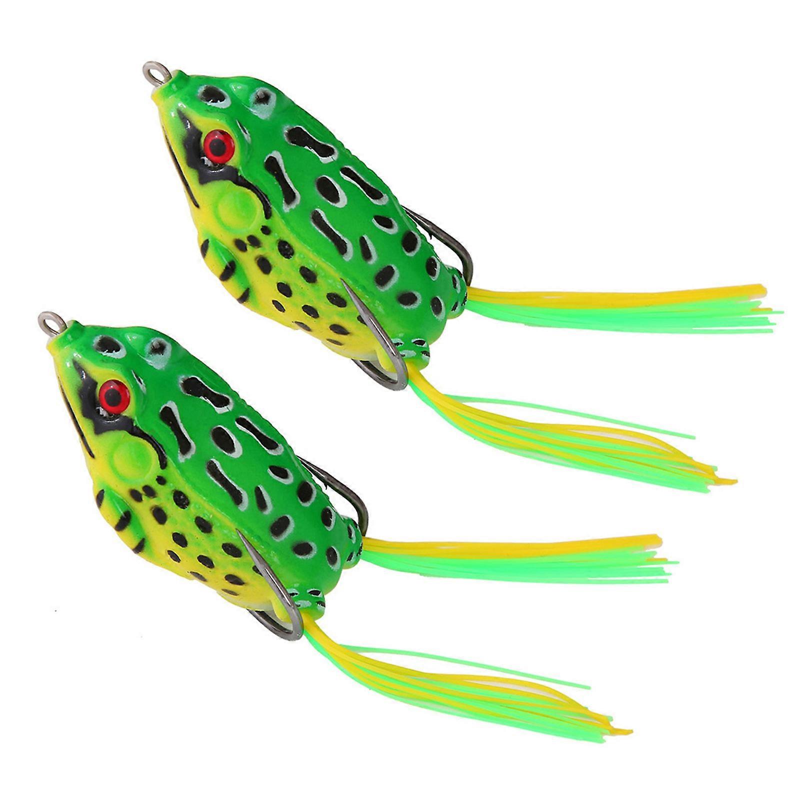 2Pcs simulierte Frösche Angelköder mit Haken Topwater Soft Angelköder Künstliche Angelköder Soft Tube Köder