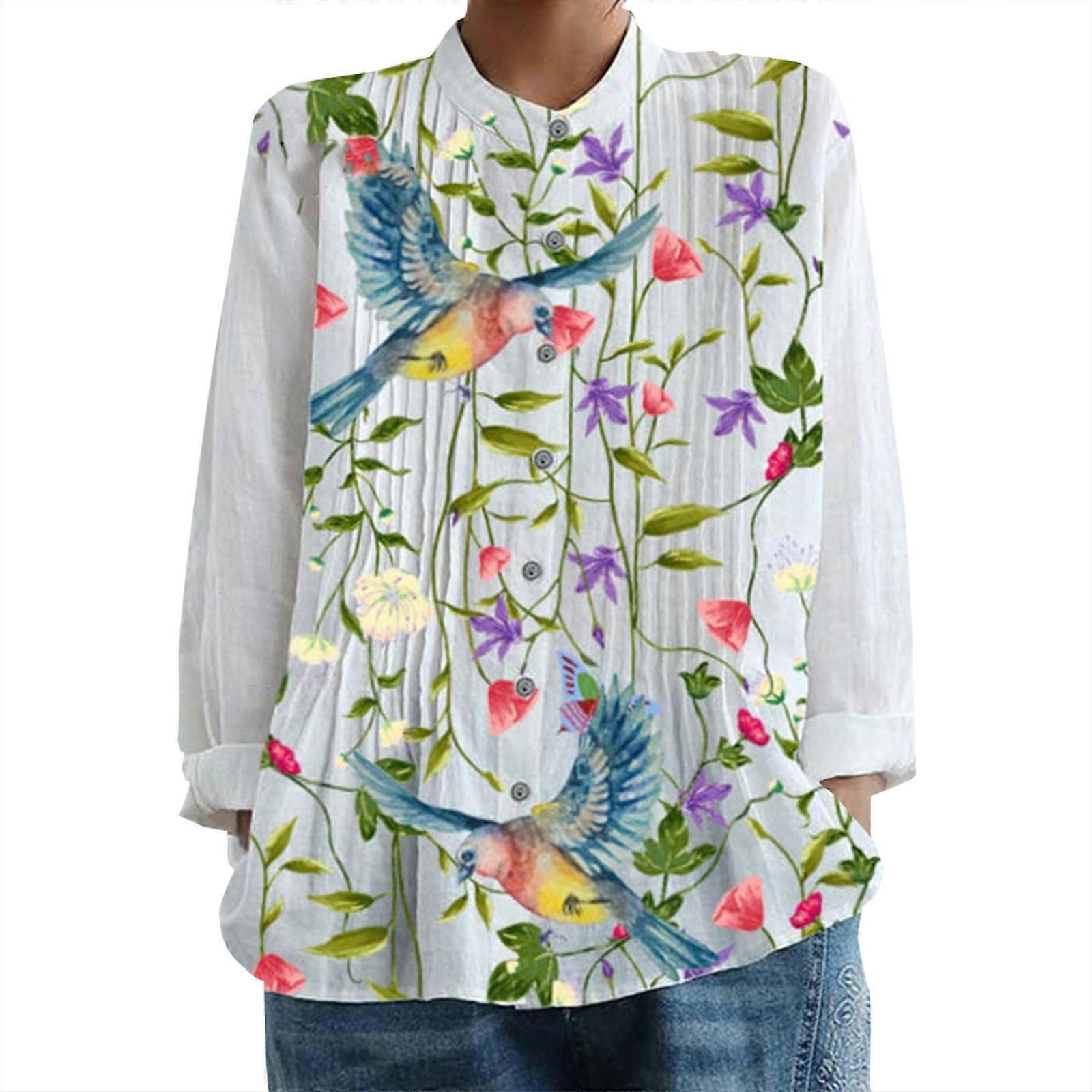 Women’s Pleated Shirt With Retro Front Pleats – Soft Linen Like Fabric Easy Regular Fit Elegant Design Features: