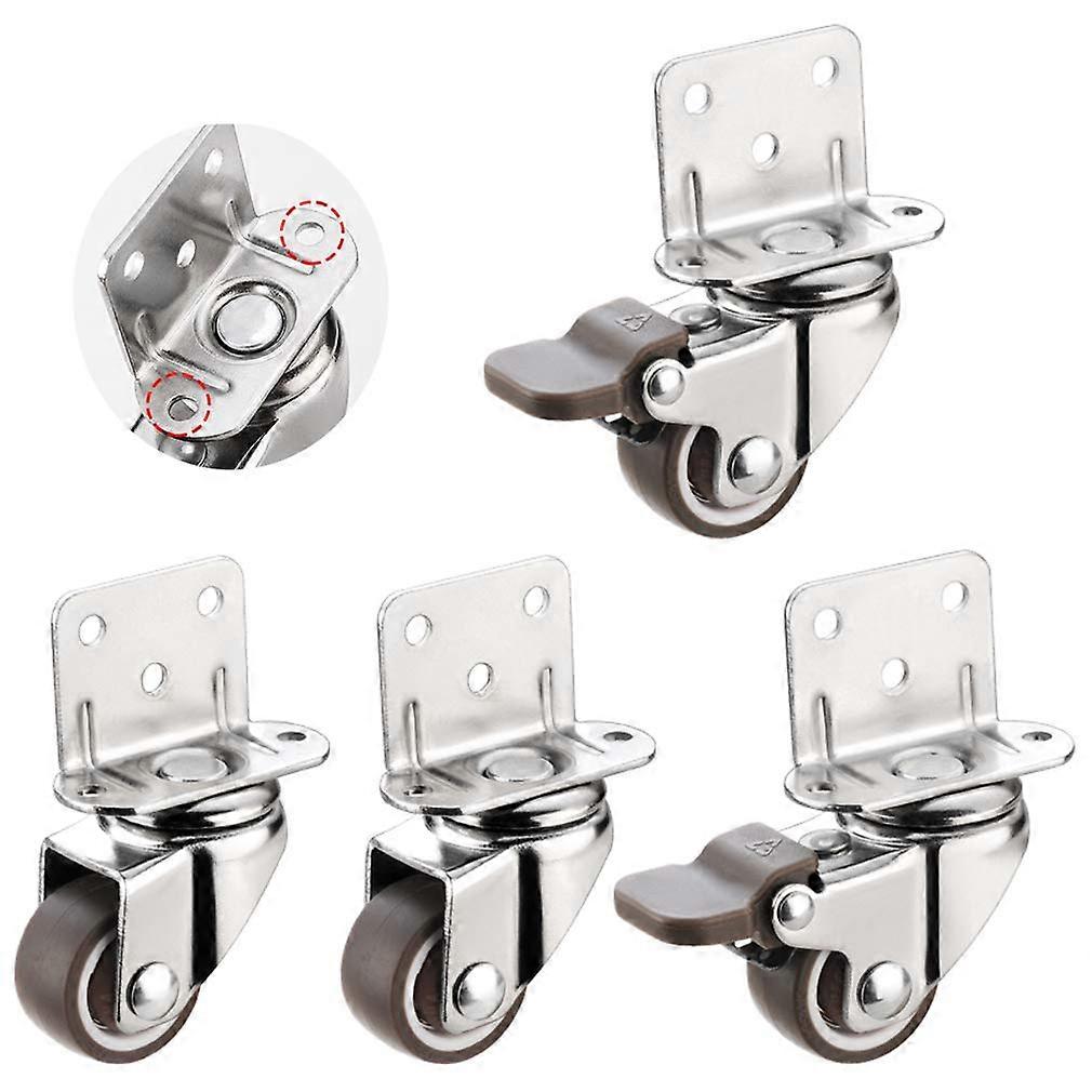 Heavy Castor WheelsRubber Swivel Caster Wheels with LType Bracket,Furniture Castor with Brakes