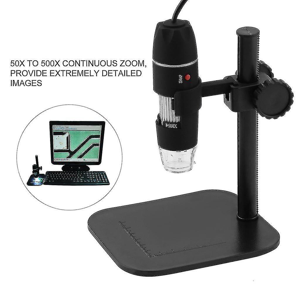 50x To 500x Usb Led Digital Electronic Microscope Magnifier Camera Black