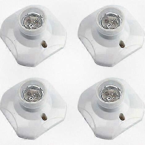 Set of 4 White Plastic E27 Light Socket Holders for LED Bulbs, 220V Ceiling and Garage Use, Compatible with Various Brands