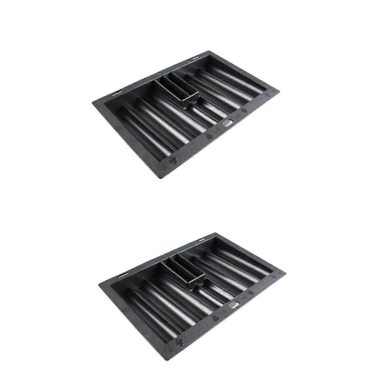 2pcs Thick Plastic Poker Chips Tray Card Storage Box Dividers for Table