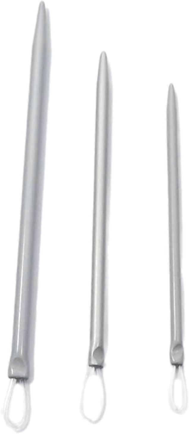 3 x silver nylon wire threading needles, large eye, knitting, weaving, craft
