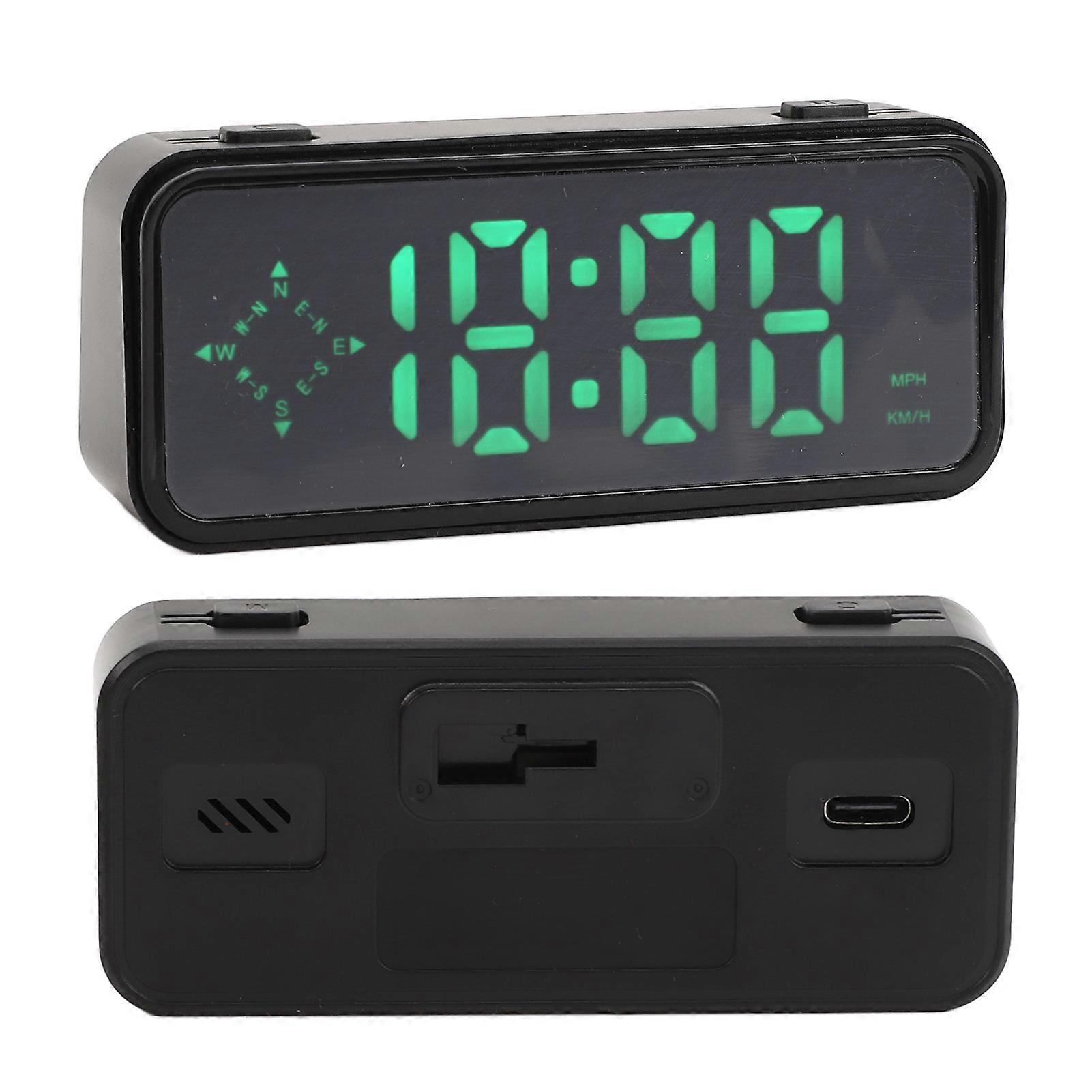 HUD Display Speed Time Travel Direction KMH MPH Overspeed Alarm Digital Speedometer Display for Car Truck SUV Motorcycle 