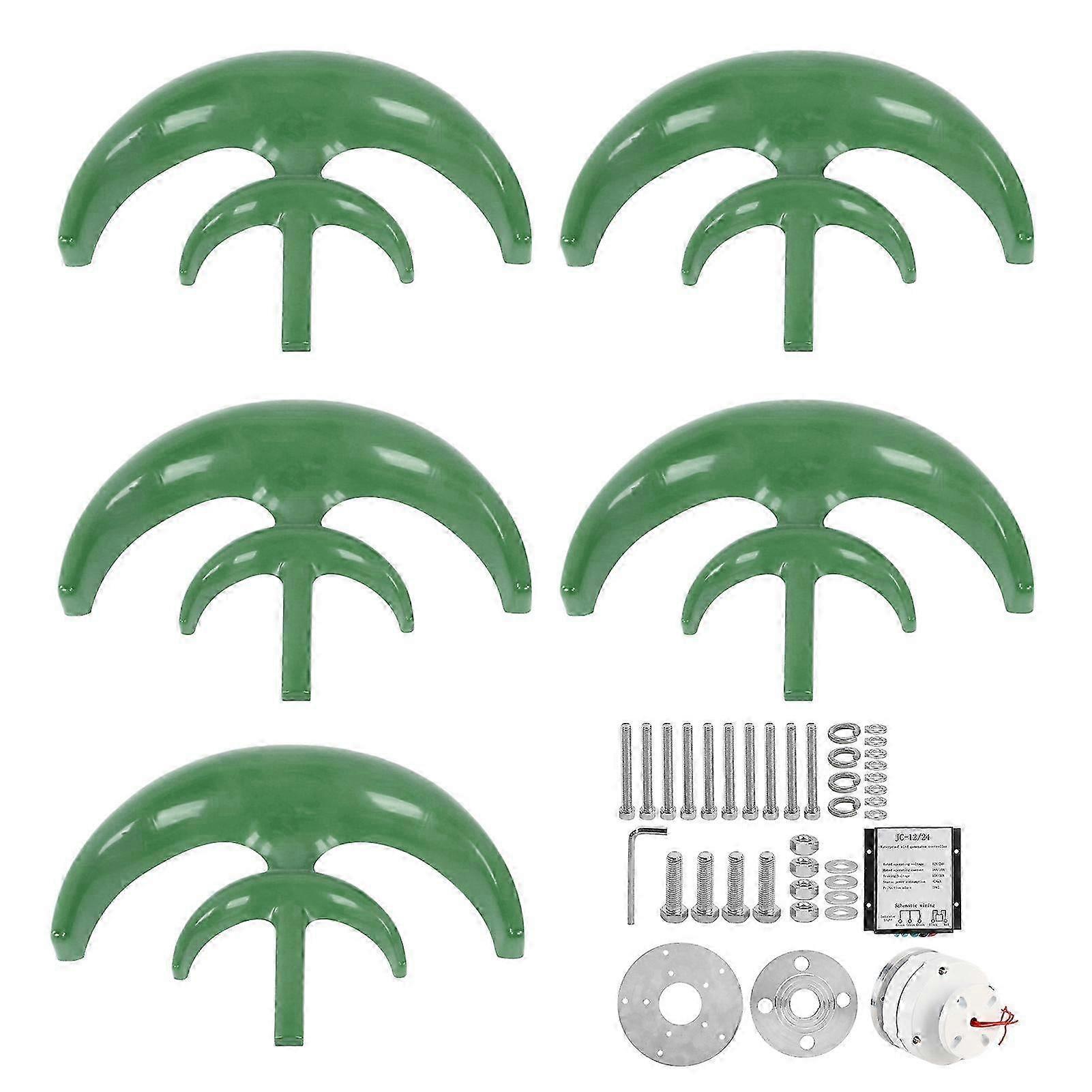 Double Layer Wind Turbines Kit Wind Power Generator 5blade Green Lantern Type 1200w12v