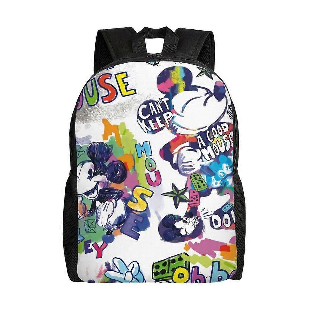 Mickey Mouse Backpack Teenager School Bag Canvas Notebook Backpack Bag Unisex-1923hj
