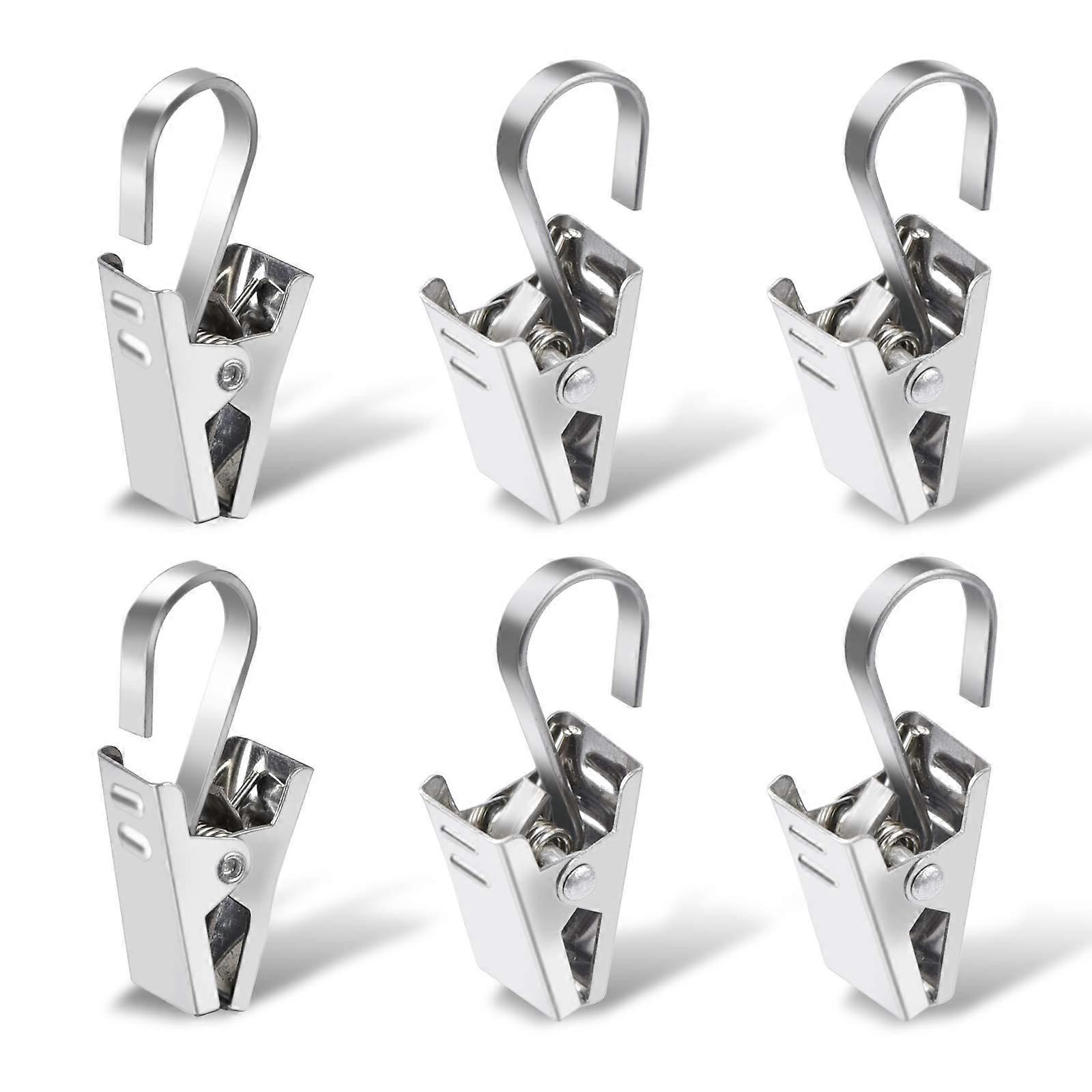 Small Metal Curtain Clips with Hooks, Pack of 100, Silver, Ideal for Window Decoration, Photo Displays, and Craft Projects