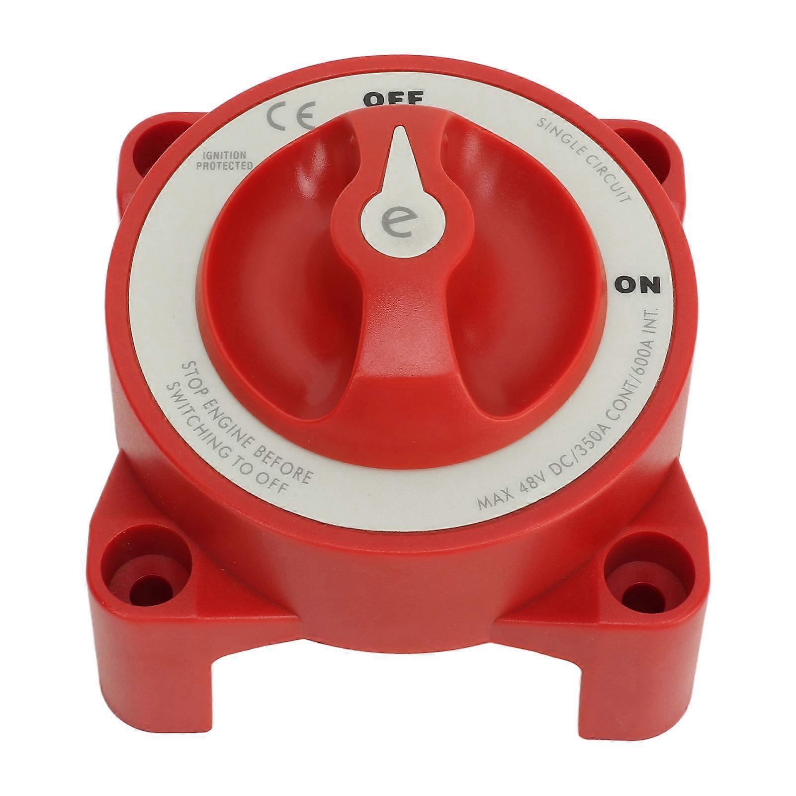 350A Battery Disconnect Switch 48V Red 2 Gear Stud Strong Safety Marine Battery Selector for RV Automotive