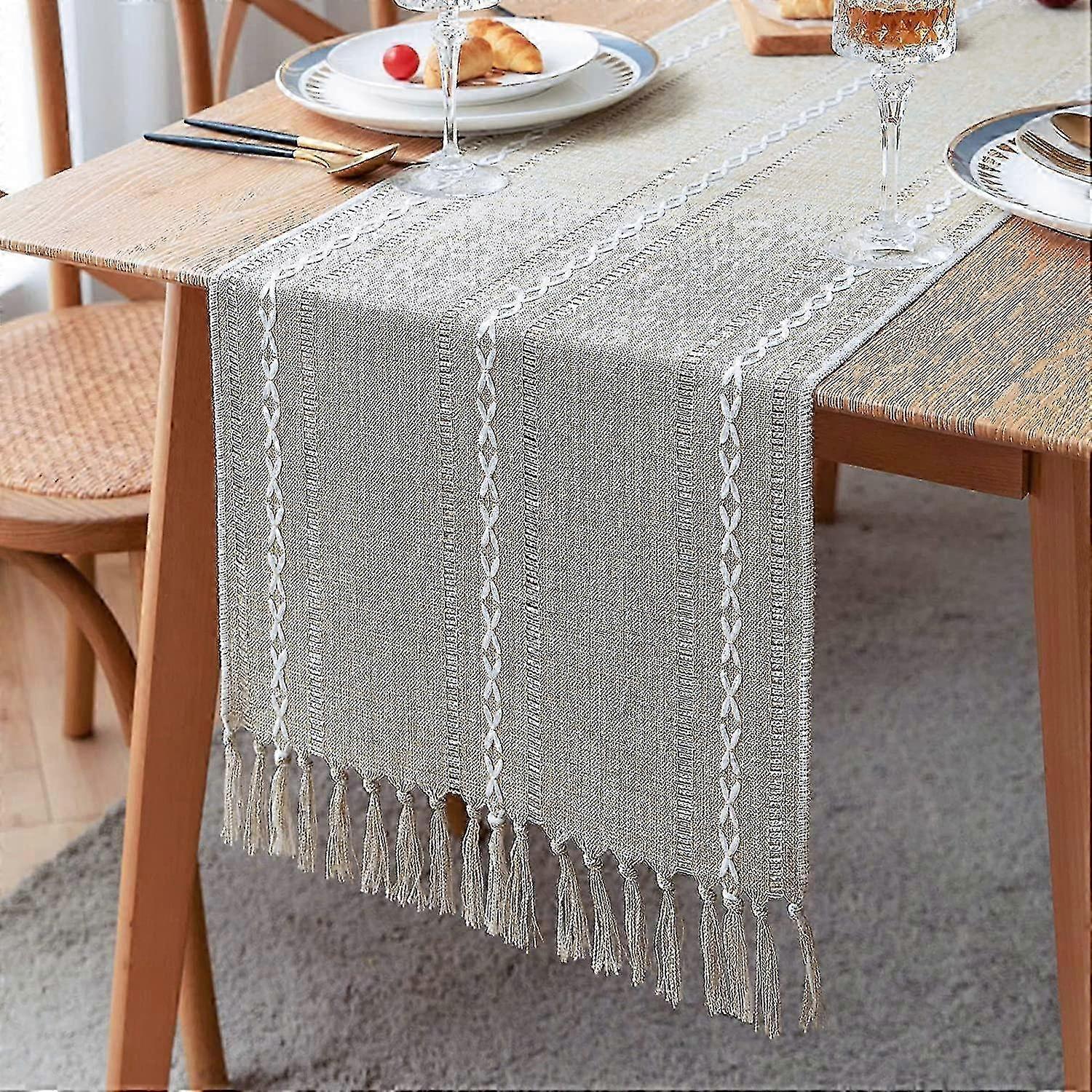 2025 72 Inches Rustic Linen Table Runner