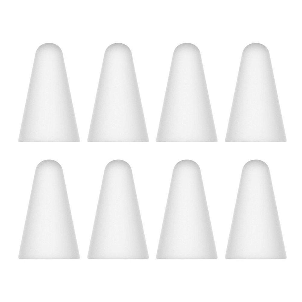8PCS Protective Stylus Cover Silicone Screen Touch Pen Sleeve Nib Tip Compatible for Apple Pencil 1/2 (White)