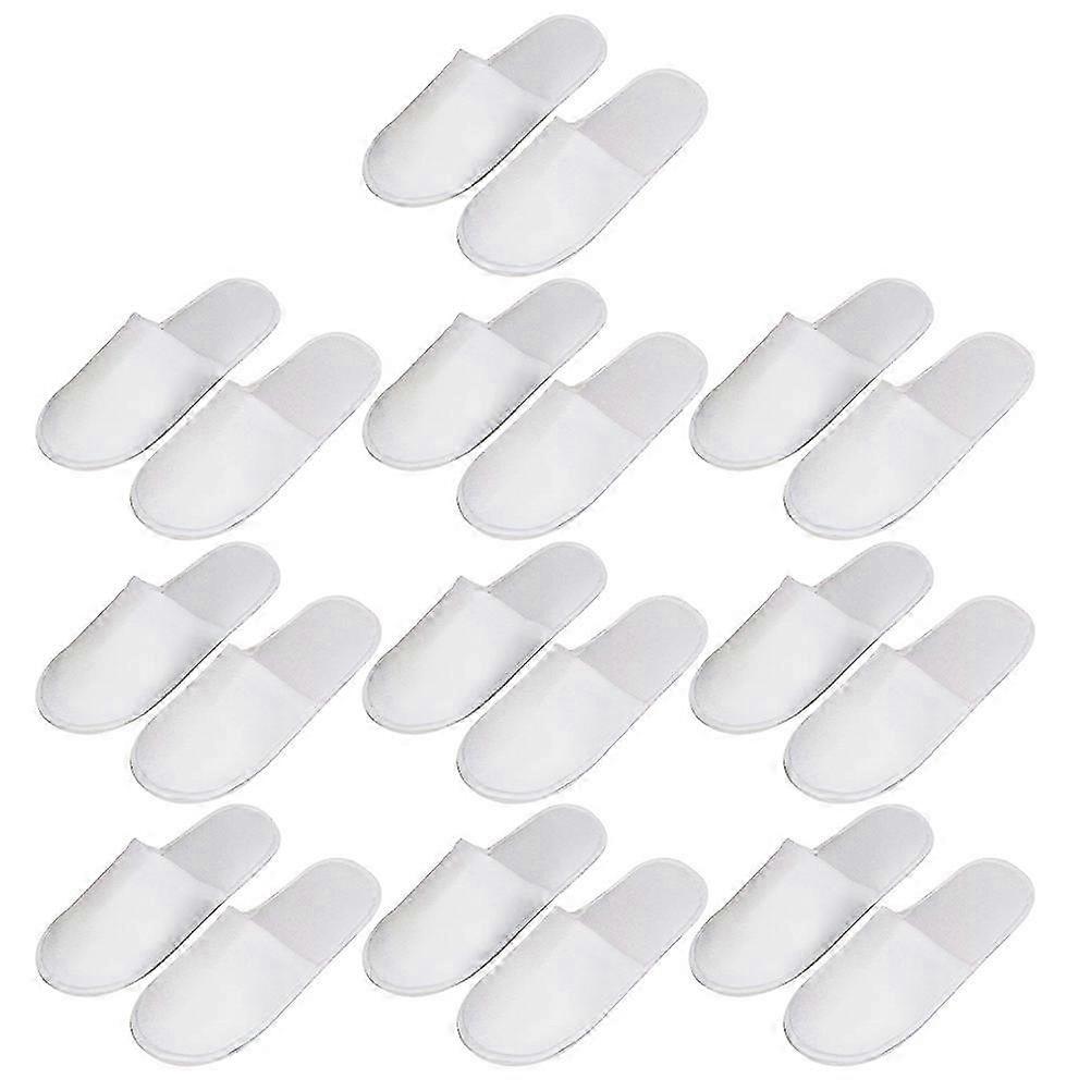 10 paires de pantoufles jetables pour une utilisation à l’intérieur de la fête de l’hôtel (blanc 27X10.5X0.4CM)