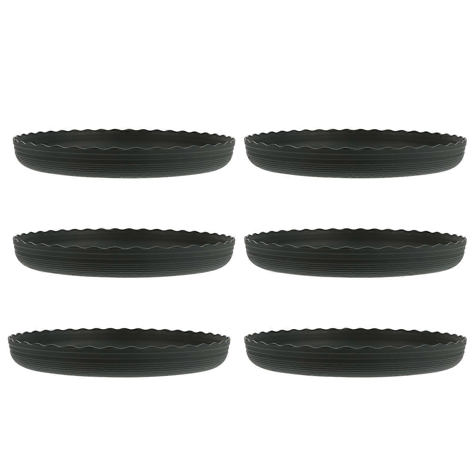 6Pcs Green Plastic Flowerpot Trays for Home Use Prevent Water Leak Lightweight and Durable 6Pcs