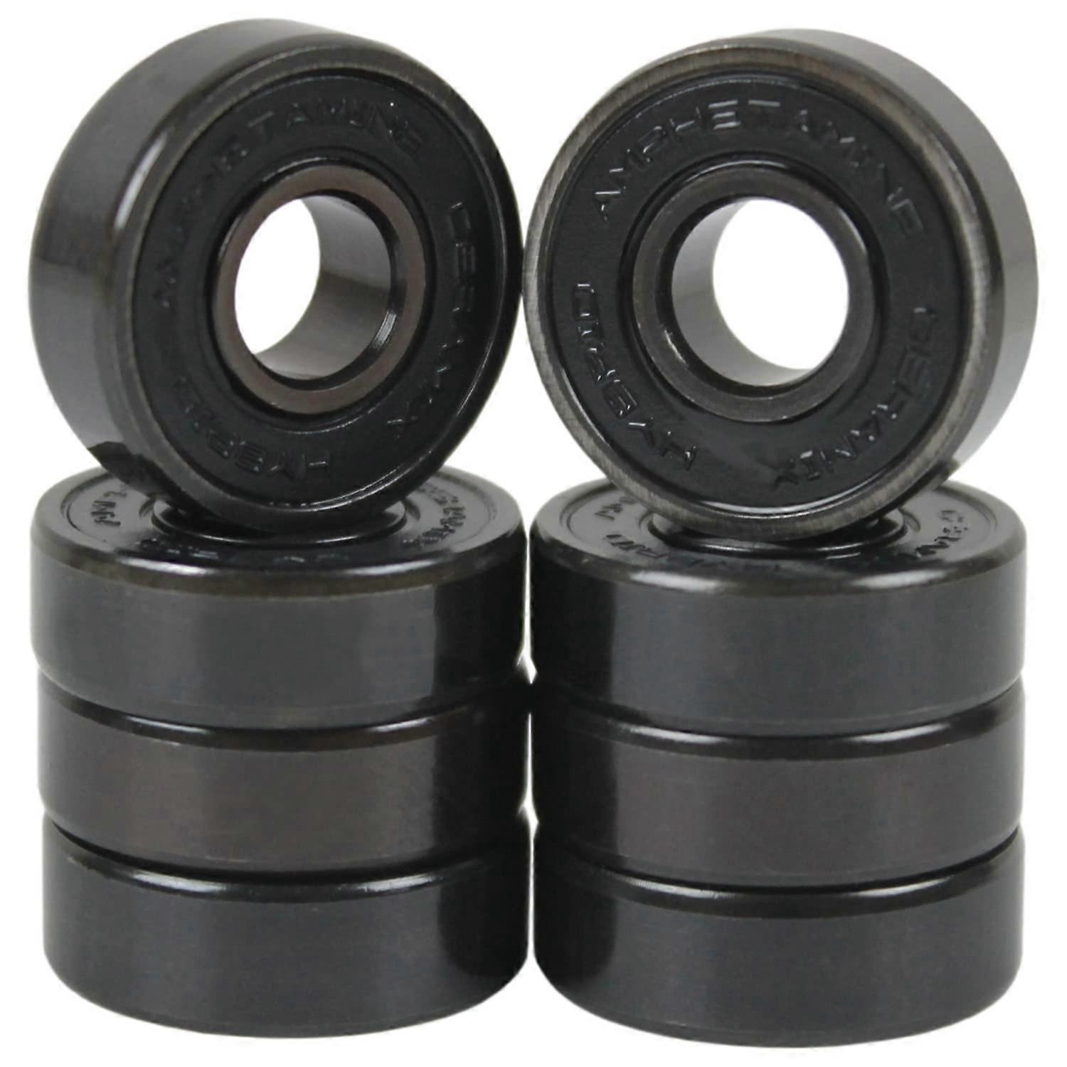 Skateboard Bearings Hybrid Ceramic Balls, 608 Size, ABEC 9, High Performance for Skateboarding and Longboarding