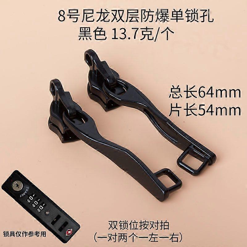 5 Pairs Metal Double-Layer Zipper Slider Luggage Lock Hole Replacement Part Smooth Sliding Zipper Pull Luggage Repair Supplies