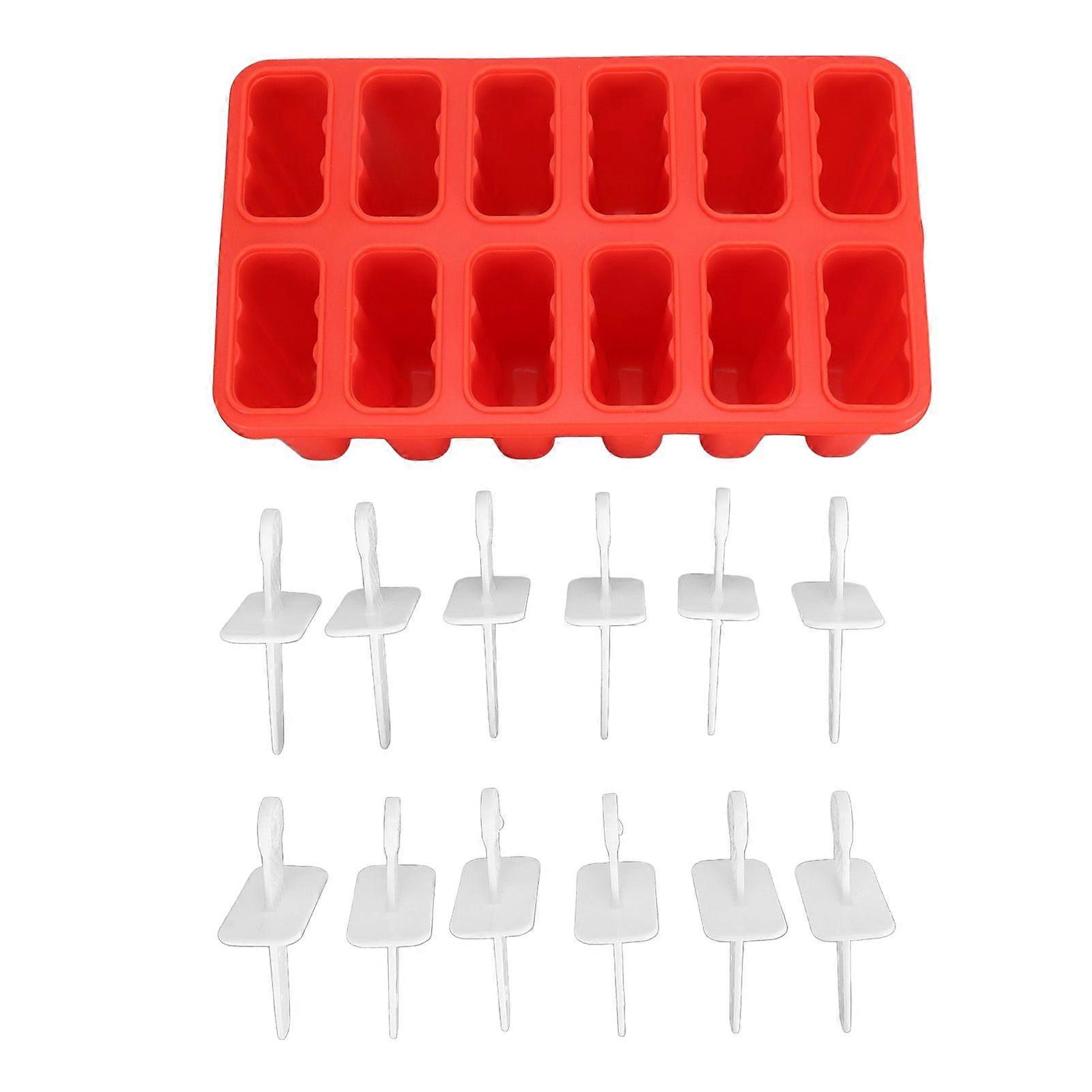 2025 Latest Model 12 Grids Popsicle Molds with 12pcs Sticks Reusable Easy Rele...