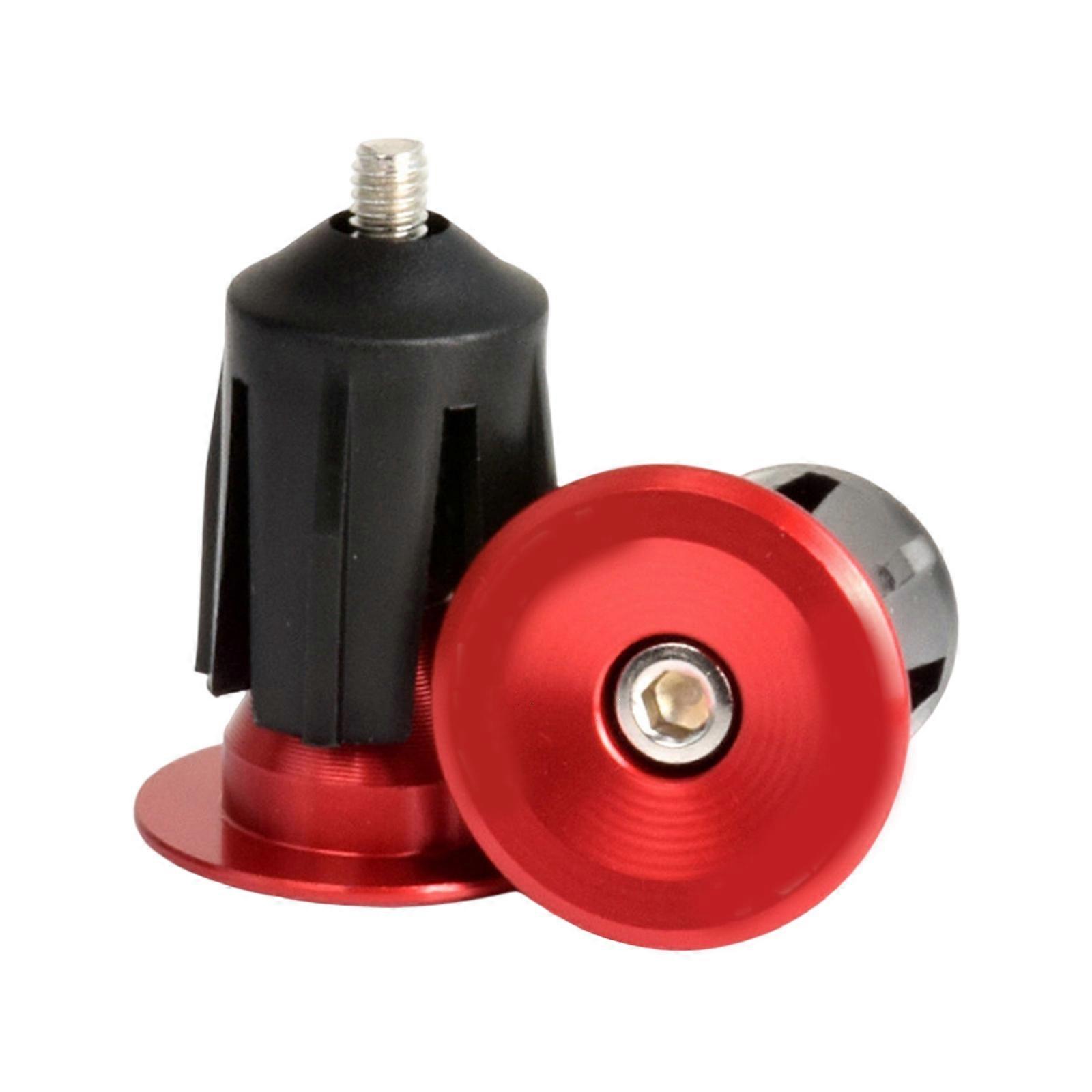 Grip Handlebar End Caps Handlebar Accessory 15-23.5mm Handlebar Expanding Plug 1 Pair Aluminium Handlebar Plugs Caps Red