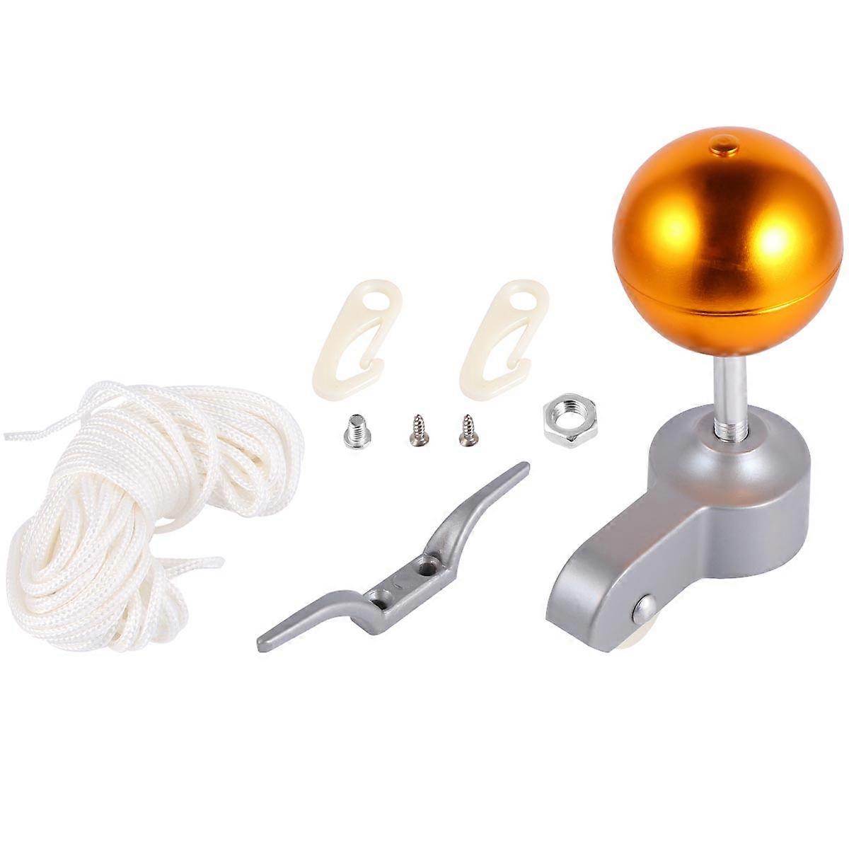 Flag Accessories Hand Signal Flag Flagpole Head Golden Aluminium Alloy Flag Fixing for Outdoor Use 1Set