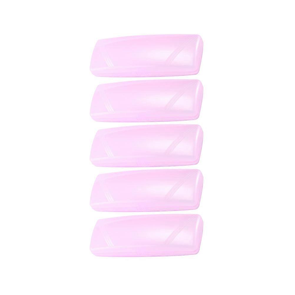 Lunettes en plastique Étuis Conception simple Flexion Prévention de la rupture Rose 5Set