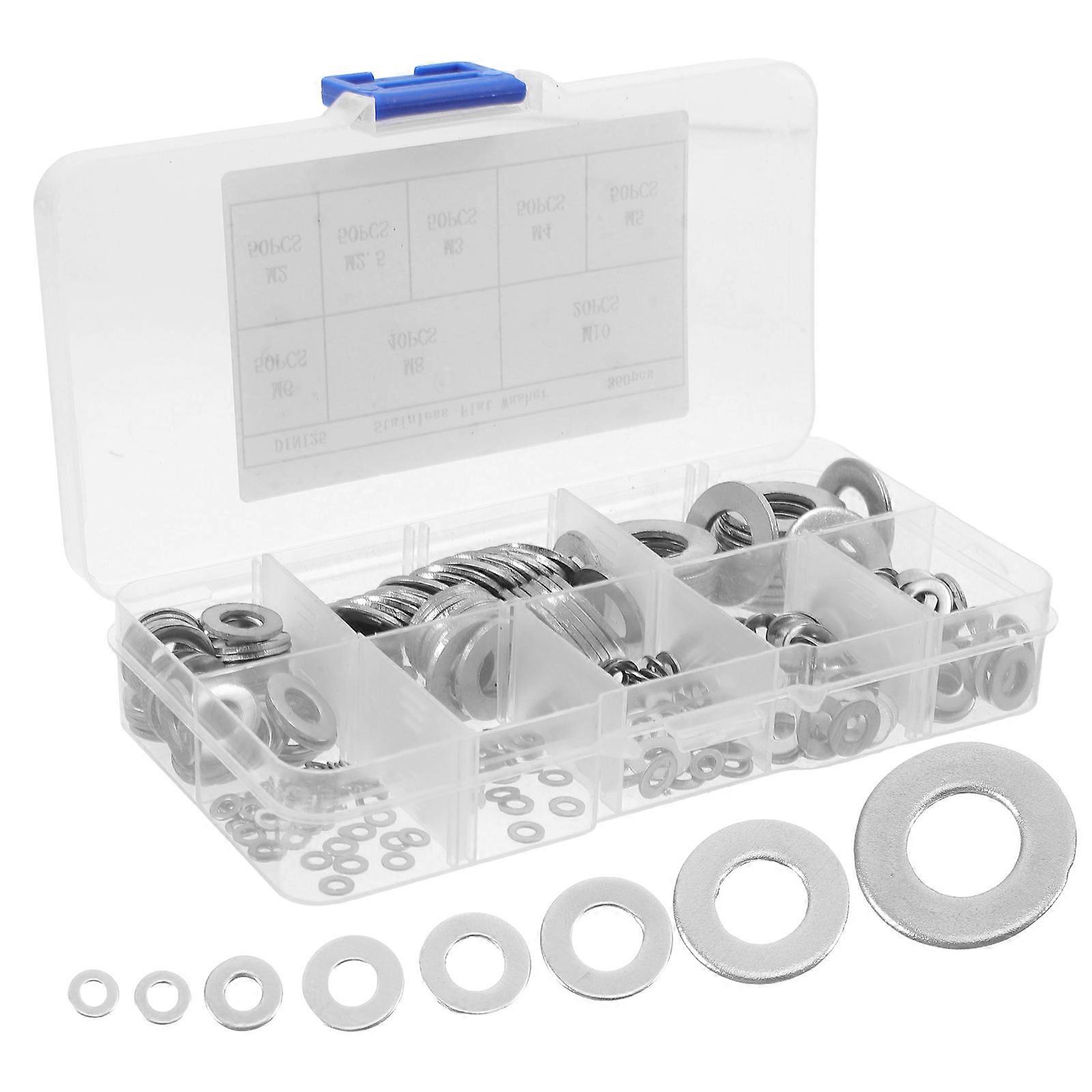Stainless Steel Flat Washer Assortment Kit 360pcs for Bolts – Enhanced Stability, Noise Reduction, Secure Applications