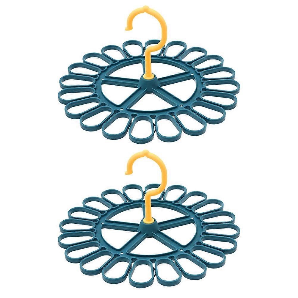 2pcs Rotating Drying Rack Sock Hanger Multi Functional Porous Design for Underwear Socks Clothes Space Saving Windproof Clothes Drying