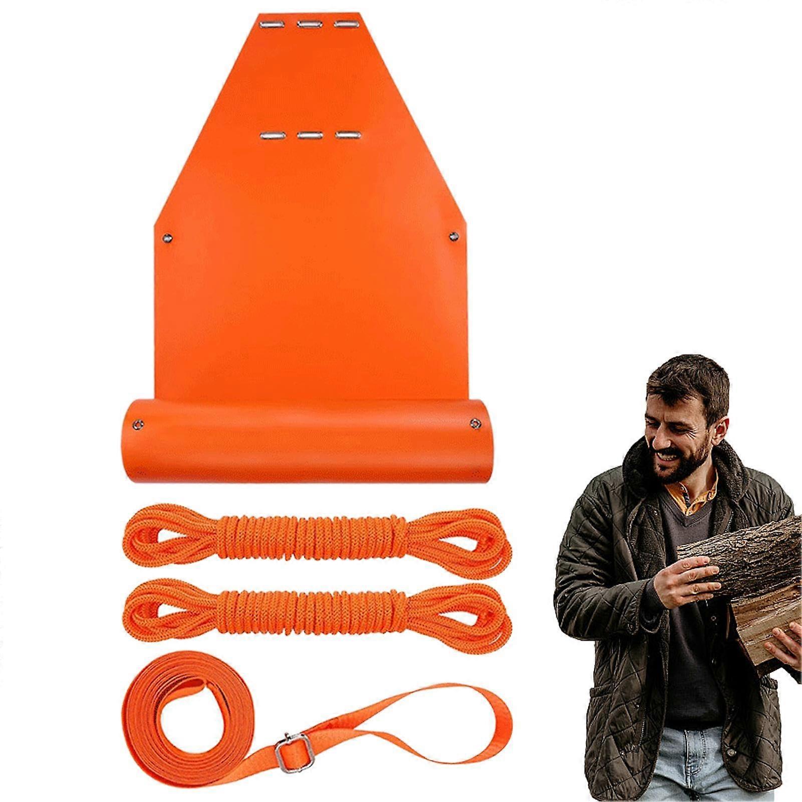 Deer Sledge, Tear-Resistant Wild Tow Sledge for Hunting, Orange Towing Harness for Grass, Mud, Yard, Sand