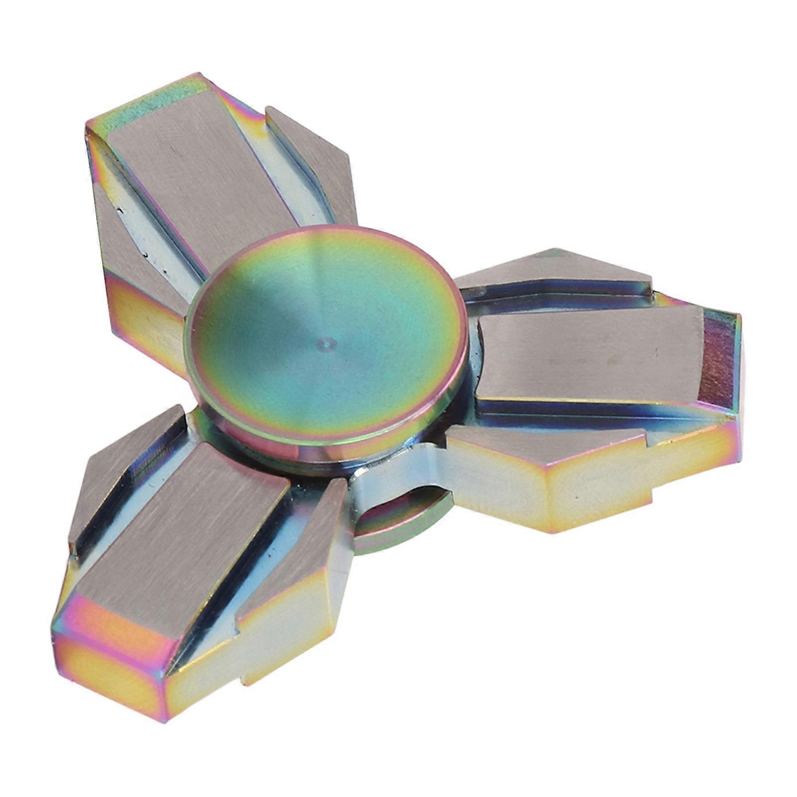 Fingertip Gyroscope 3 Leaves Reduce Anxiety Metal Rotating Decompression Toy for Office Bus Colorful