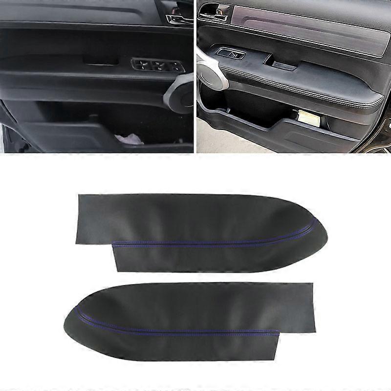 For Honda CRV CR-V 2007 2008 2009 2010 2011 Car 2pcs Front Panel Armrest Leather Cover Protective Cover Upholstery Black/Blue Line