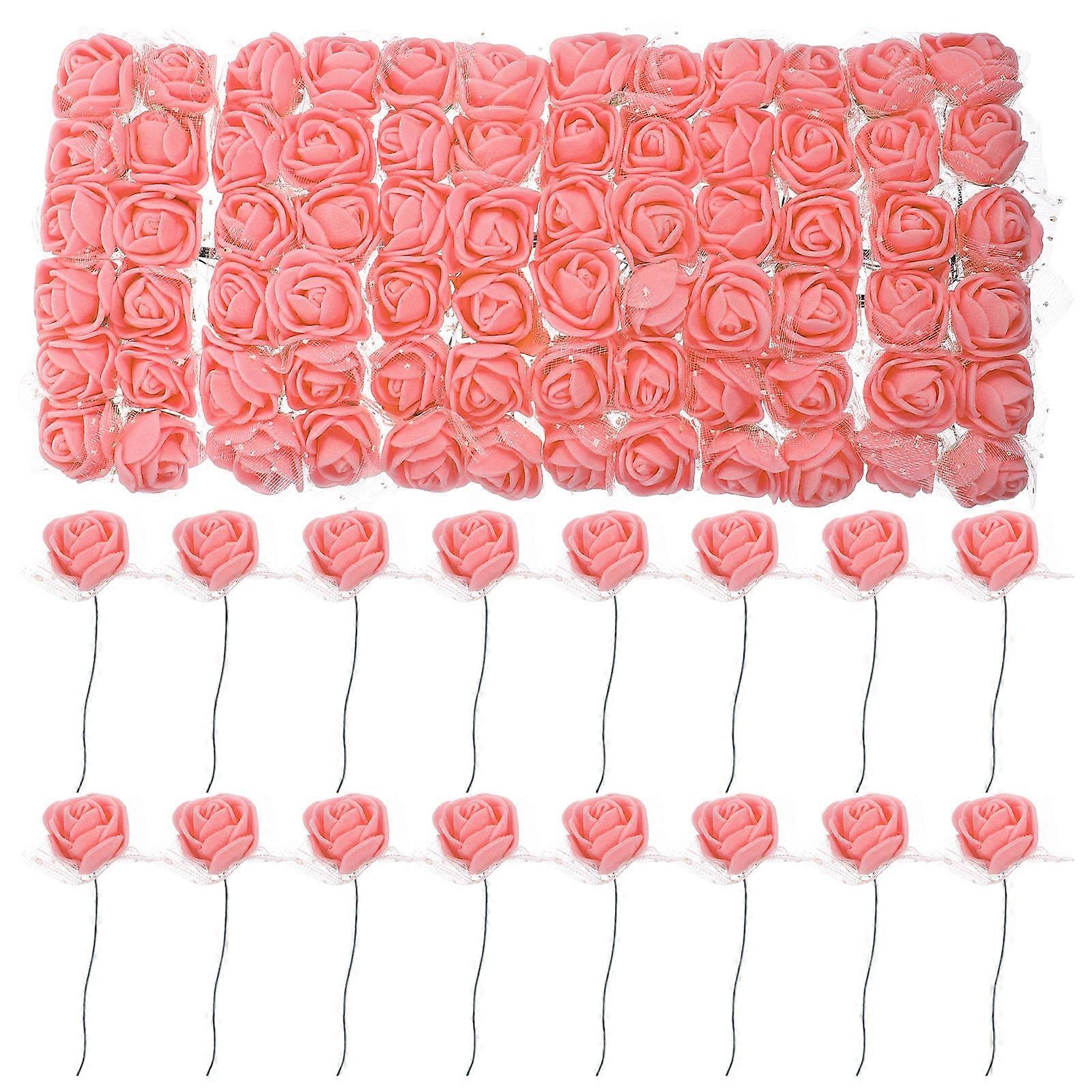 Simulation Rose Mini Flower For Flower Wall Decoration Pe 144Pcs