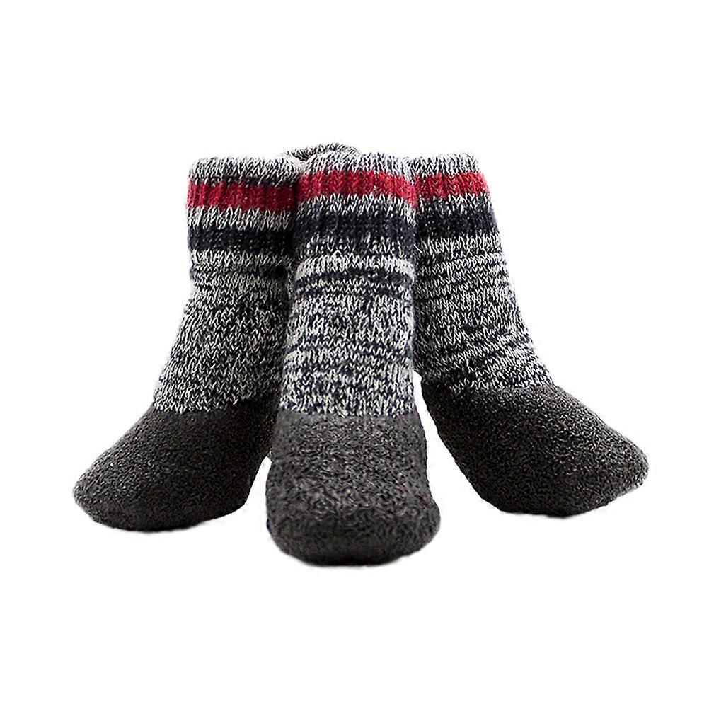 Gray Dog Socks Warm Waterproof Non-Slip Padded 2 Pair