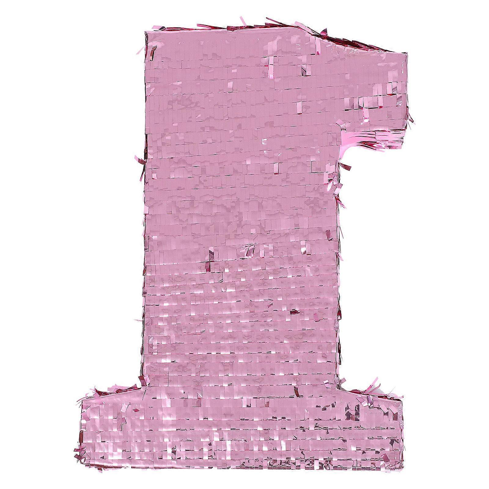 Three-Dimensional Pinata Decor Number 1 Shape Pinata Festivals Party Game Rose Gold 50X35X7CM 1Pack